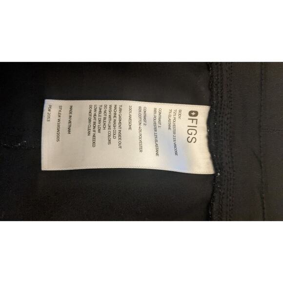 Figs XL Black Drawstring Cargo Pants, Scrubs - Picture 9 of 10